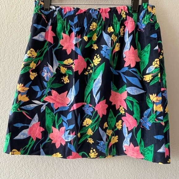 Linen Cotton Blend Skirt Size 10 NWT Lined w/ Elastic Ruffle Waist J Crew Factor - Picture 6 of 9